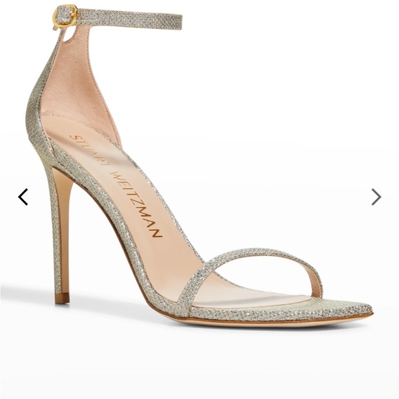 Nudistcurve Shimmery Ankle-Strap Sandals - Picture 1 of 10